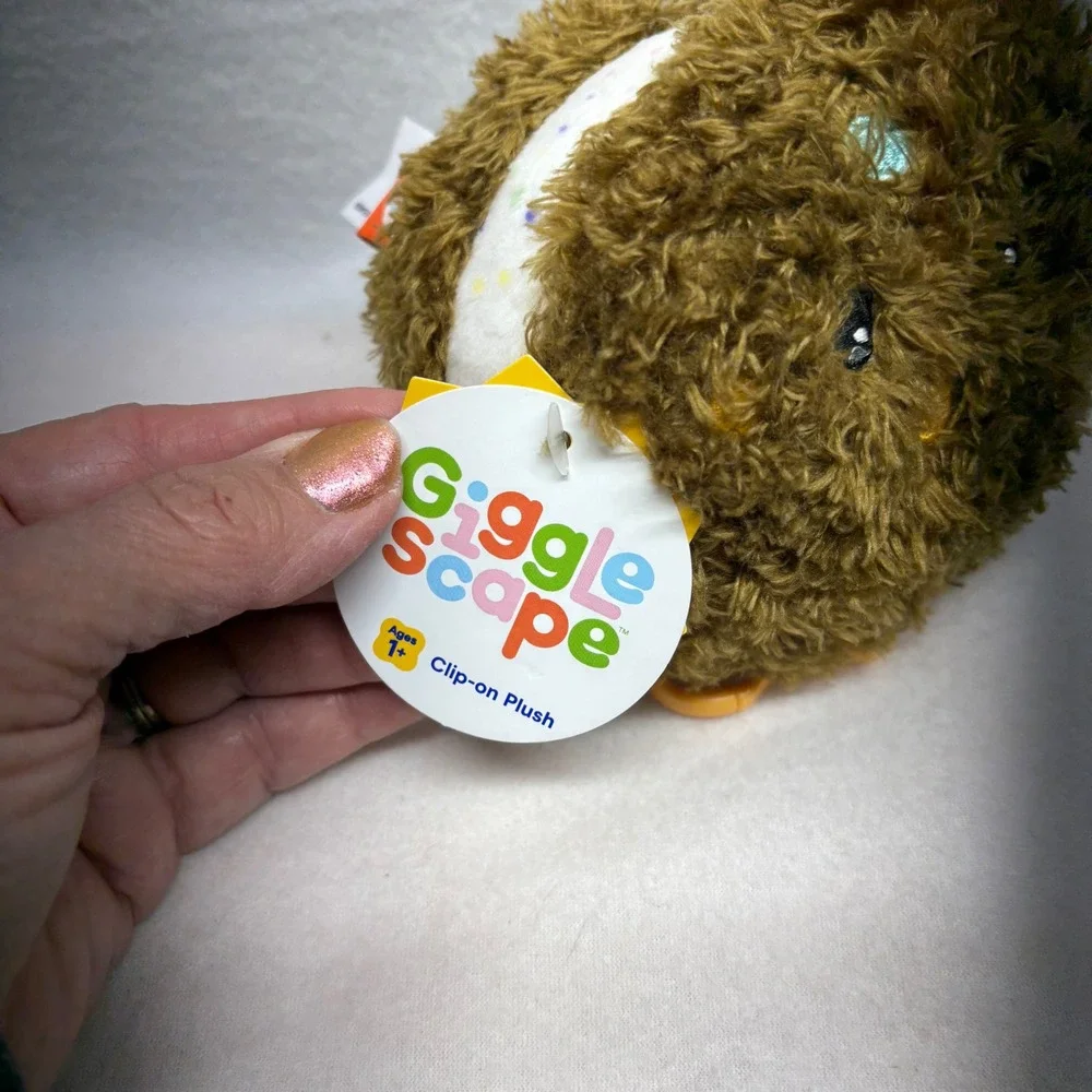 Giggle Scape Clip on Plush Brown Cookie‎ Ice Cream Sandwich Toy Ages 1+